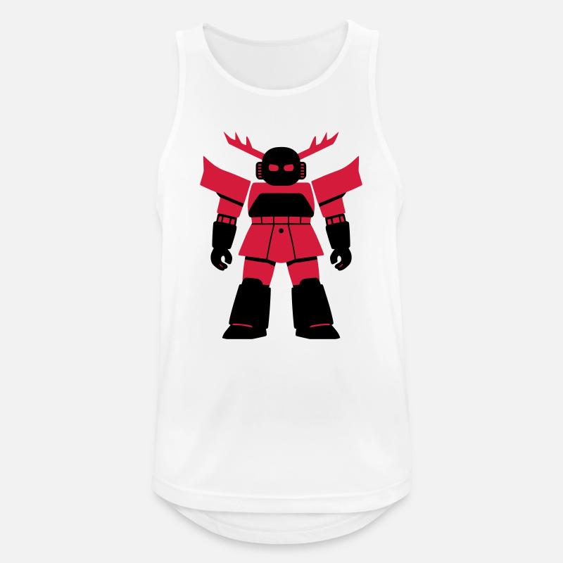 Samurai Robo mit Geweih - Männer Tank Top atmungsaktiv - Weiß