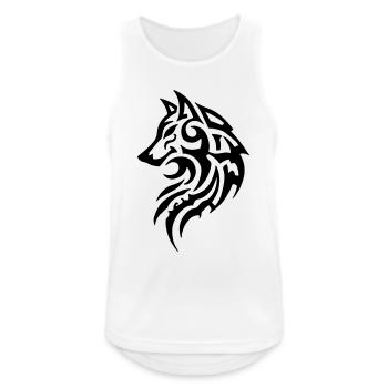 Wolf Tribal Tattoo - Men's Breathable Tank Top - white - Front - Nick (188cm)