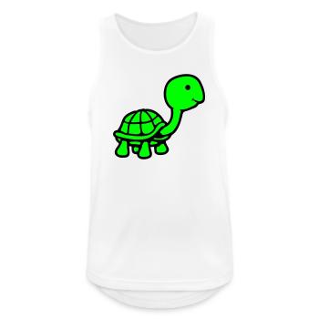 Schildkröte langer Hals lächelt glücklich lustig - Männer Tank Top atmungsaktiv - Weiß - Vorne - Nick (188cm)