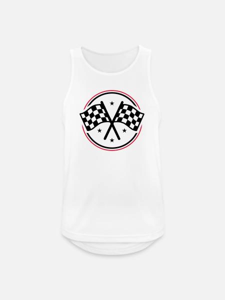 Racing race flag checkered flag - Men's Breathable Tank Top - white
