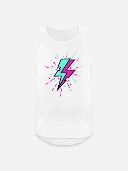 Retro Blitz bunten Stil - Männer Tank Top atmungsaktiv - Weiß
