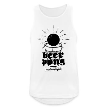 Beer Pong T-Shirt - Männer Tank Top atmungsaktiv - Weiß - Vorne - Nick (188cm)