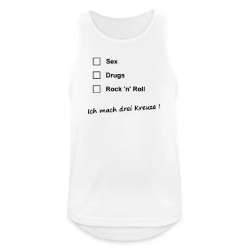 Sexe, drogues, rock - Débardeur respirant Homme - blanc - Devant - Nick (188cm)