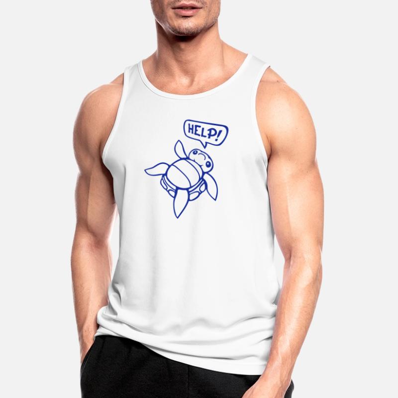 Turtle Back Tilted Over Helpless Side Help Men's Breathable Tank Top