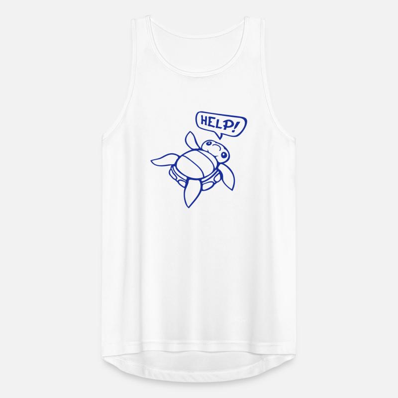 Turtle Back Tilted Over Helpless Side Help Men's Breathable Tank Top