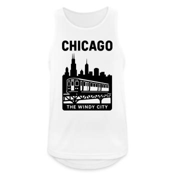 Chicago, USA, Illinois - Men's Breathable Tank Top - white - Front - Nick (188cm)