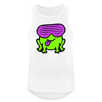 grenouille fête verres fentes langue sortir - Débardeur respirant Homme - blanc - Devant - Nick (188cm)