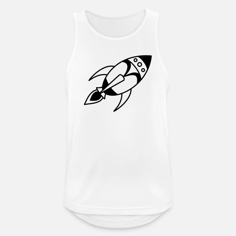 Retro Space Rocket – Space Spaceship Design - Men's Breathable Tank Top - white
