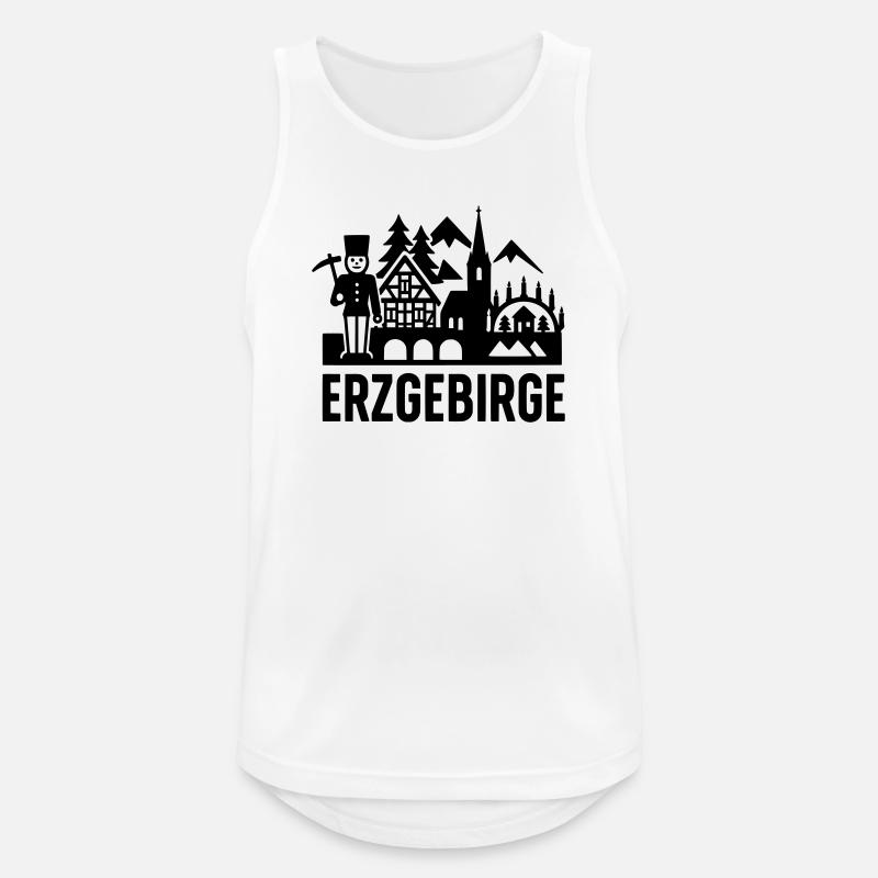 Erzgebirge typisch Silhouette - Männer Tank Top atmungsaktiv - Weiß