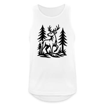 Reh - Männer Tank Top atmungsaktiv - Weiß - Vorne - Nick (188cm)