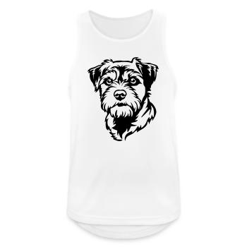 Tête de terrier de la frontière - Débardeur respirant Homme - blanc - Devant - Nick (188cm)
