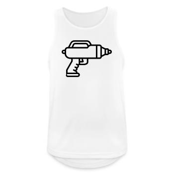 Wasserpistole - Männer Tank Top atmungsaktiv - Weiß - Vorne - Nick (188cm)