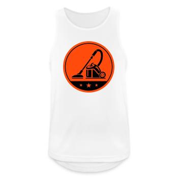 Staubsauger Putzen - Männer Tank Top atmungsaktiv - Weiß - Vorne - Nick (188cm)