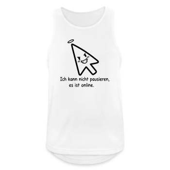 Kann nicht pausieren | Lustiger Online Gamer Spruc - Männer Tank Top atmungsaktiv - Weiß - Vorne - Nick (188cm)