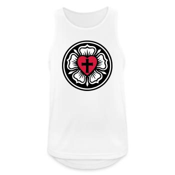 Lutherische Rose - Männer Tank Top atmungsaktiv - Weiß - Vorne - Nick (188cm)