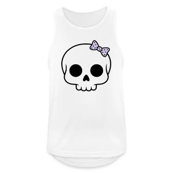 Tête de mort mignonne avec nœud | Girly Goth - Débardeur respirant Homme - blanc - Devant - Nick (188cm)