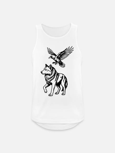 Wolf & Raven - Men's Breathable Tank Top - white