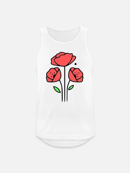 mohnblume-mohnblumen-minimalistisch-line-art-1 - Männer Tank Top atmungsaktiv - Weiß