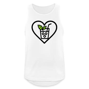 Mojito Herz Cocktail Minze Sommer Getränk - Männer Tank Top atmungsaktiv - Weiß - Vorne - Nick (188cm)