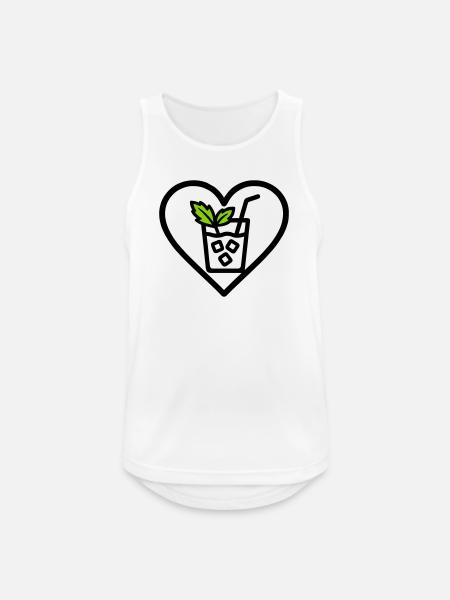 Mojito Heart Cocktail Mint Summer Drink - Men's Breathable Tank Top - white
