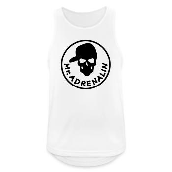 Mr. Adrenalin - Männer Tank Top atmungsaktiv - Weiß - Vorne - Nick (188cm)