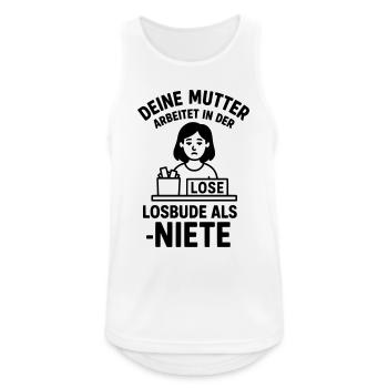 losbude deine mutter witz - Männer Tank Top atmungsaktiv - Weiß - Vorne - Nick (188cm)
