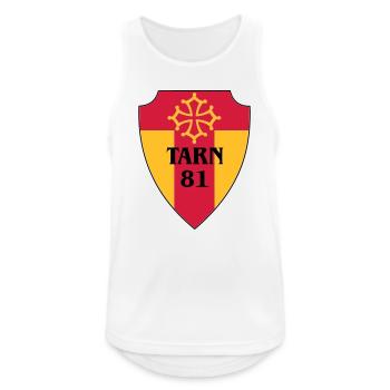 Blason Tarn 81  - Débardeur respirant Homme - blanc - Devant - Nick (188cm)