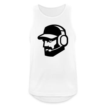 Cooler Gamer mit Bart und Kopfhörer - Porträt - Männer Tank Top atmungsaktiv - Weiß - Vorne - Nick (188cm)