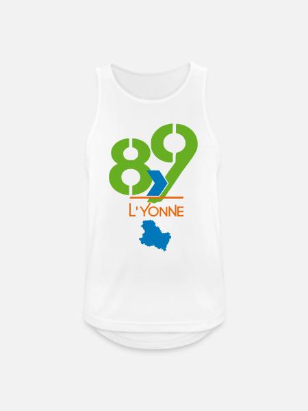 Logo 89 L'Yonne - Männer Tank Top atmungsaktiv - Weiß