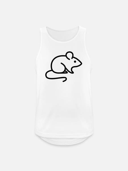 souris - Débardeur respirant Homme - blanc