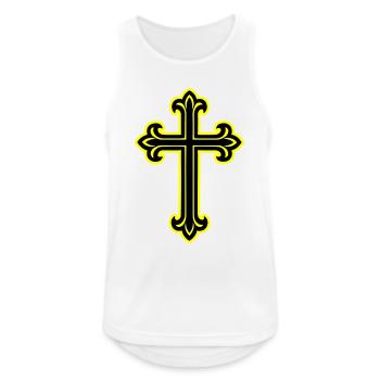 Kreuz Symbol Christlich - Männer Tank Top atmungsaktiv - Weiß - Vorne - Nick (188cm)