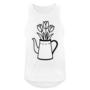 Cruche avec tulipes – motif de fleurs de printemps - Débardeur respirant Homme - blanc - Devant - Nick (188cm)