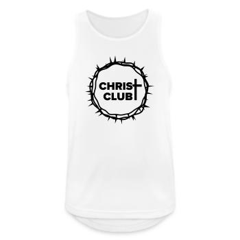 Christ-Club - Männer Tank Top atmungsaktiv - Weiß - Vorne - Nick (188cm)