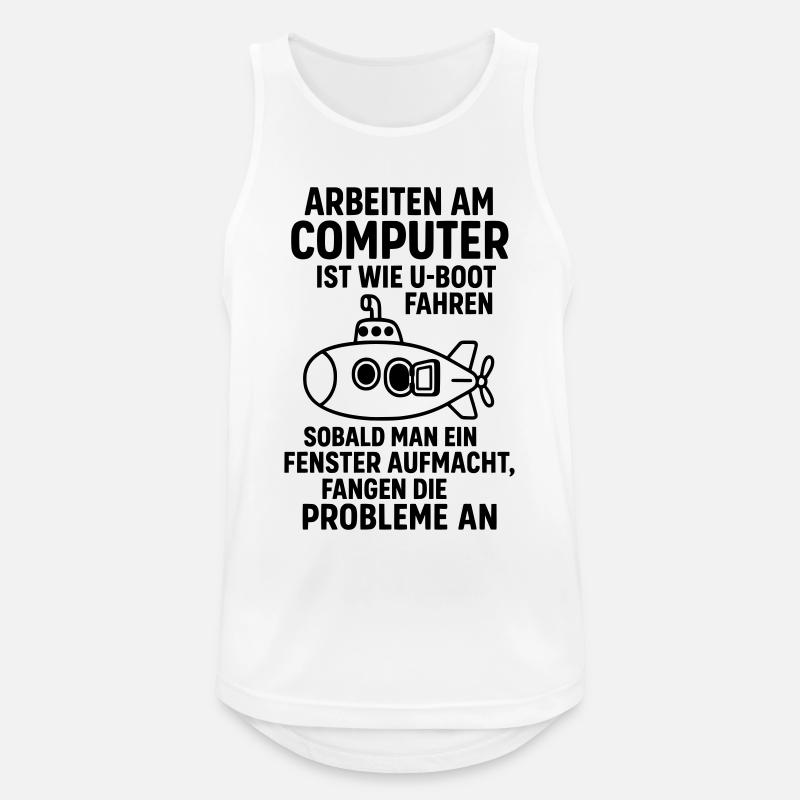 Computer Joke Problems Open Window Submarine - Men's Breathable Tank Top - white