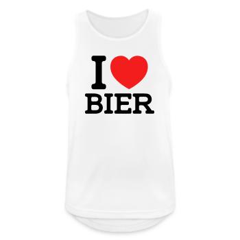 I love Bier (Farben änderbar) - Männer Tank Top atmungsaktiv - Weiß - Vorne - Nick (188cm)