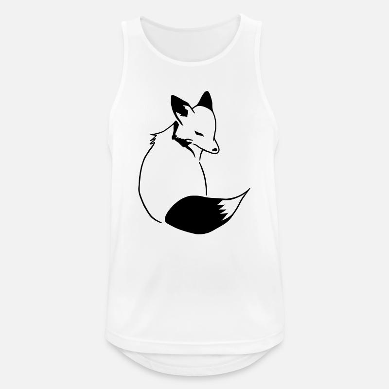 Fuchs Comic: Schlau, Foxy & Manga Style - Männer Tank Top atmungsaktiv - Weiß