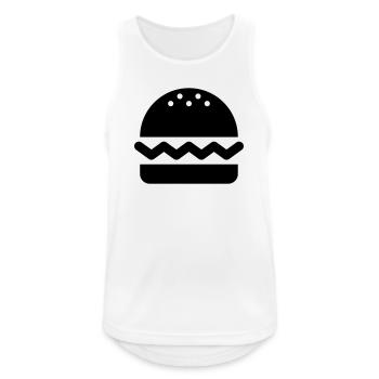 Hamburgers, burgers - Débardeur respirant Homme - blanc - Devant - Nick (188cm)