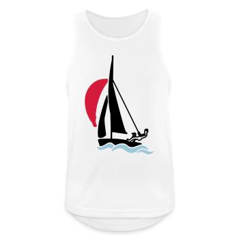 Youth sailing dinghy (420 470 505) sailboat - Men's Breathable Tank Top - white - Front - Nick (188cm)