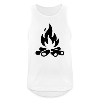 Bois de chauffage pour feu de camp - Débardeur respirant Homme - blanc - Devant - Nick (188cm)