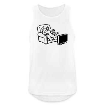 Dog Dog Chill Mode Chips Food TV TV - Men's Breathable Tank Top - white - Front - Nick (188cm)