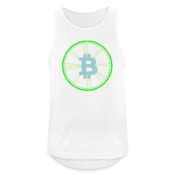 Vecteur de vitesse des wireframes Bitcoin - Débardeur respirant Homme - blanc - Devant - Nick (188cm)