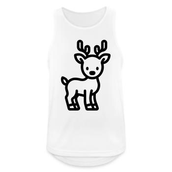 Hirsch - Männer Tank Top atmungsaktiv - Weiß - Vorne - Nick (188cm)