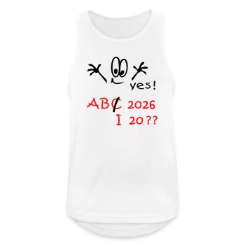 Schulanfang 2026 Abitur ? - Männer Tank Top atmungsaktiv - Weiß - Vorne - Nick (188cm)
