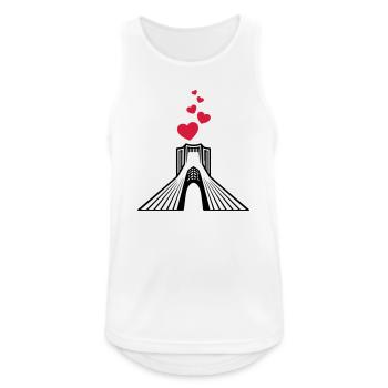 Azadi Iran Love - Débardeur respirant Homme - blanc - Devant - Nick (188cm)