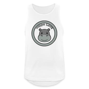 Hippo Love Hippo Logo Badge - Débardeur respirant Homme - blanc - Devant - Nick (188cm)