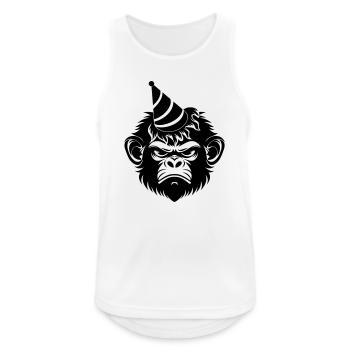 Launischer Affe mit Party-Hut - Männer Tank Top atmungsaktiv - Weiß - Vorne - Nick (188cm)