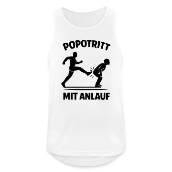 popotritt mit anlauf - Männer Tank Top atmungsaktiv - Weiß - Vorne - Nick (188cm)