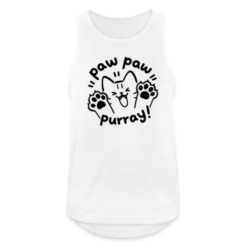 Paw Paw Purray Cat | Cute Paws Saying Motif - Men's Breathable Tank Top - white - Front - Nick (188cm)