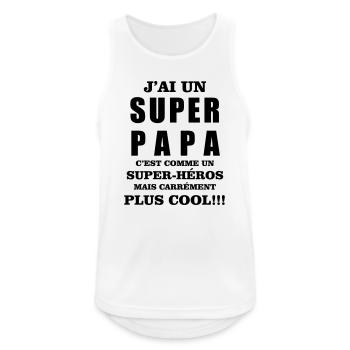 Super papa - Débardeur respirant Homme - blanc - Devant - Nick (188cm)