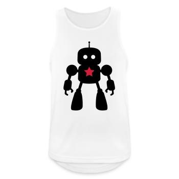 Roboter mit Stern KI Sci-Fi Nerd - Männer Tank Top atmungsaktiv - Weiß - Vorne - Nick (188cm)